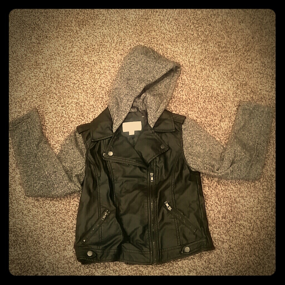 Leather Jacket with hood